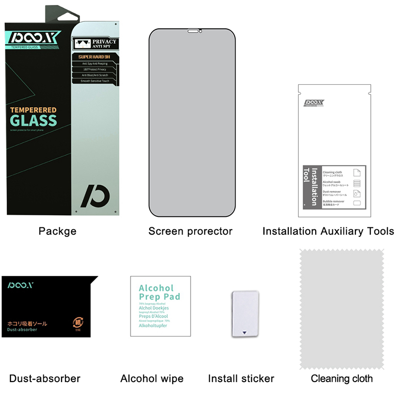 iPhone 12 Privacy Anti spy tempered glass screen protector detailed specification image