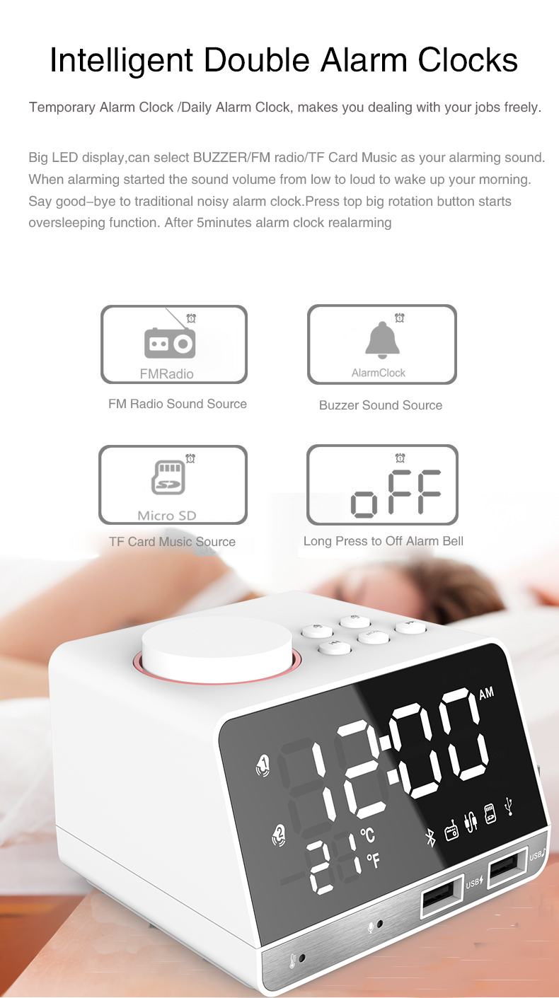 K11 alarm clock speaker detailed specification image